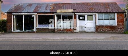 Motor Cycles Sales and Service shop in Brinkworth, Wiltshire Stock Photo