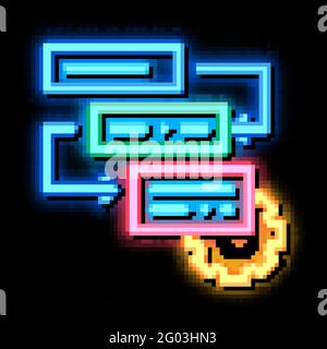 Gear Algorythm System Agile Element neon glow icon illustration Stock Vector
