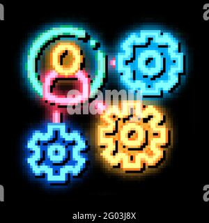 Gear Mechanism And Man Silhouette Agile Vector Stock Vector