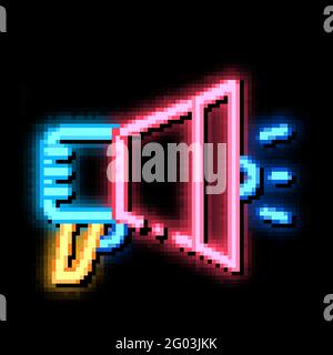 Loudspeaker Megaphone Agile Element neon glow icon illustration Stock Vector