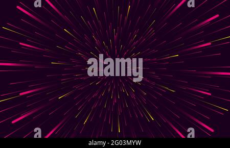 Speed lights abstract background travel through time and space. Fast movement hyper speed backdrop. Motion lines abstract futuristic vector background Stock Vector