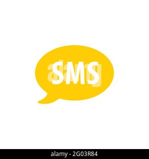 SMS text message logo glyph style vector icon Stock Vector