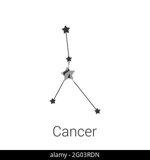 Cancer sign constellation isolated vector icon on white background Stock Vector