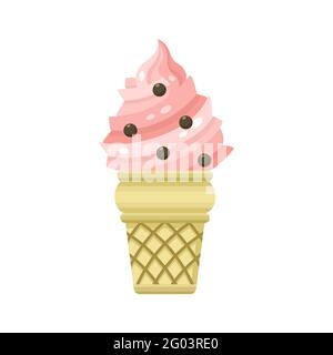 Yummy cold sweet ice cream, color vector illustration Stock Vector