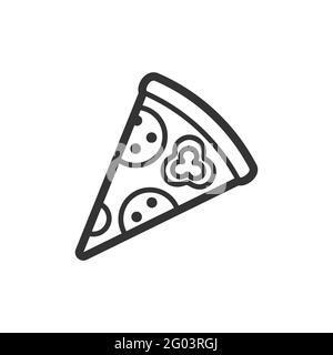 Pizza contour style fast food vector icon Stock Vector