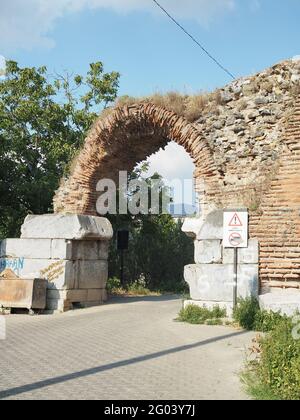 The Gates of Ancient Nicaea City Wall in period of Greek, Rome and Byzantium Stock Photo