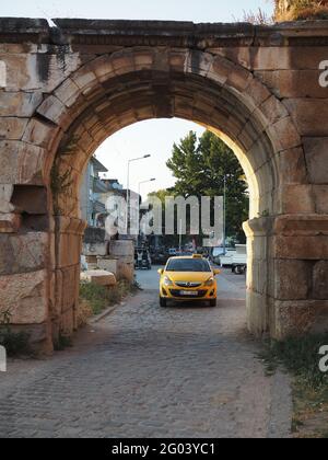 The Gates of Ancient Nicaea City Wall in period of Greek, Rome and Byzantium Stock Photo