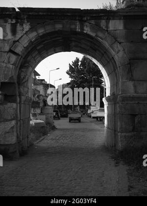 The Gates of Ancient Nicaea City Wall in period of Greek, Rome and Byzantium Stock Photo