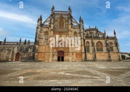Batalha Monastery, Portugal. Medieval gothic landmark in Portugal. UNESCO World Heritage Site. Stock Photo