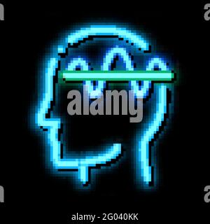 Nervous System of Head Biohacking neon glow icon illustration Stock Vector