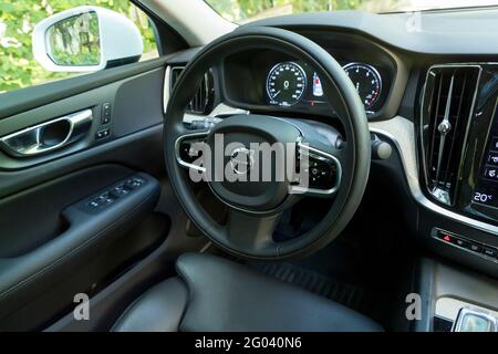 Volvo S60 is a car produced by Volvo from 2000 to the present day. It has luxury interior design. Stock Photo