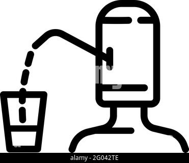 plastic bottle water pump outline icon Stock Vector