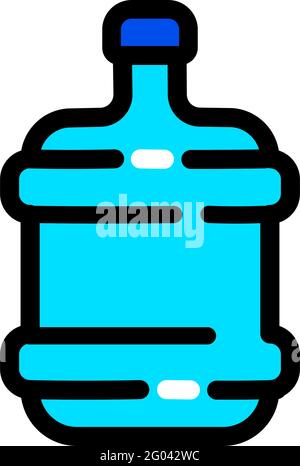 plastic water bottle delivery simple color icon Stock Vector