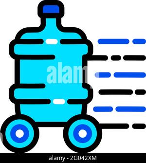 plastic water bottle delivery color icon Stock Vector