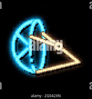 Beach Umbrella Canoeing neon glow icon illustration Stock Vector
