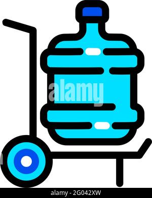 plastic water bottle delivery color icon Stock Vector