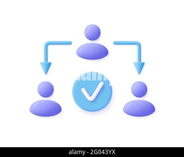 Assignment, Delegating, Distribution Icon. 3d vector illustration. Stock Vector