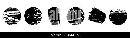 Abstract Black Brush Trace Highlights. Minimalistic Dark Icon Set For Social Media. Vector illustration Stock Vector