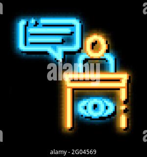 Court Icon Law And Judgement neon glow icon illustration Stock Vector