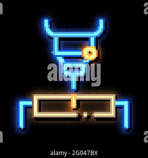 Factory Drilling Metallurgical neon glow icon illustration Stock Vector