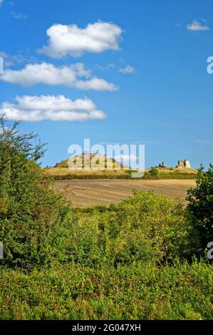 UK, West Yorkshire, Sandall Castle Ruins from Pugneys Country Park. Stock Photo