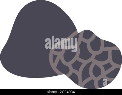 Black truffle icon. Vector isolated flat color icon. Modern glyph sticker design. Illustrations of mushrooms. Food ingredients. Stock Vector