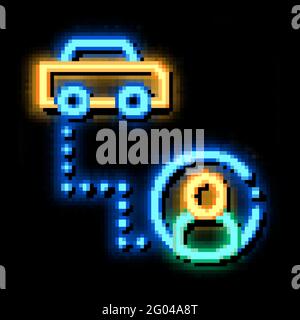 Passenger Destination Online Taxi neon glow icon illustration Stock Vector