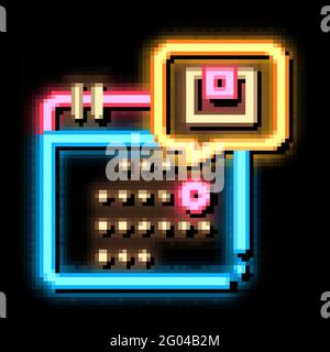 Date of Sending or Arrival of Parcel Postal Transportation Company neon glow icon illustration Stock Vector