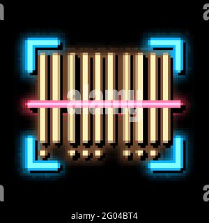 Barcode Postal Transportation Company neon glow icon illustration Stock Vector