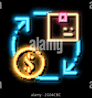 Parcel Payment Postal Transportation Company neon glow icon illustration Stock Vector