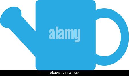 Icon with blue rectangular watering can isolated on white background Stock Vector