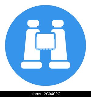 Binocular vector white glyph icon. Camping and Hiking sign. Graph symbol for travel and tourism web site and apps design, logo, app, UI Stock Vector