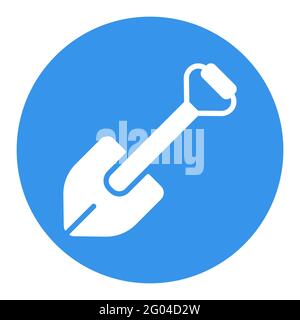 Camping shovel for expedition white glyph icon vector. Graph symbol for travel and tourism web site and apps design, logo, app, UI Stock Vector