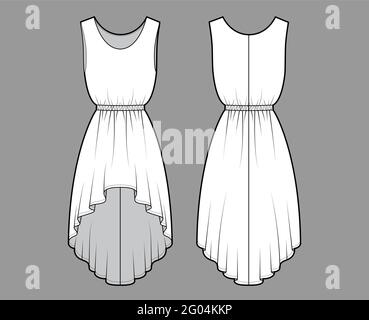 high low dress drawing