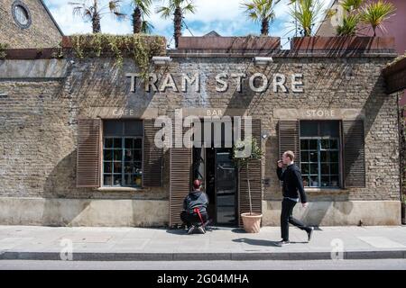 Tram Store, Hackney, London, United Kingdom Stock Photo