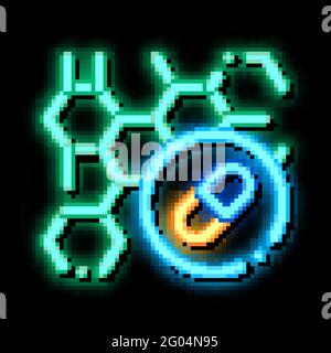Effect of Drugs on Body Supplements neon glow icon illustration Stock Vector