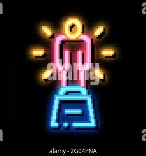 Statuette Human Talent neon glow icon illustration Stock Vector