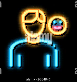 Positive Mood Human Talent neon glow icon illustration Stock Vector
