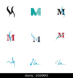 M Logo set Template vector icon design Stock Vector