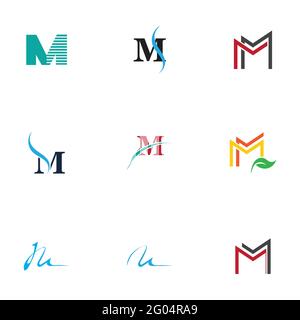 M Logo set Template vector icon design Stock Vector