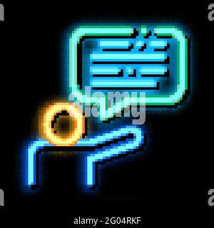 Speaker Human Talent neon glow icon illustration Stock Vector