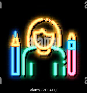 Painter Human Talent neon glow icon illustration Stock Vector