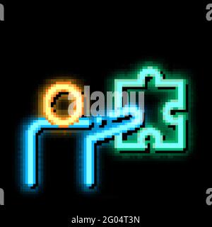 Man Goal Human Talent neon glow icon illustration Stock Vector