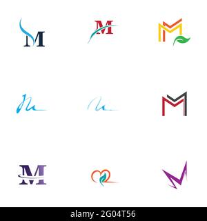 M Logo set Template vector icon design Stock Vector