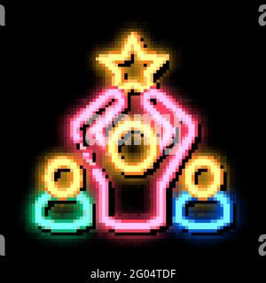Winner Star Human Talent neon glow icon illustration Stock Vector