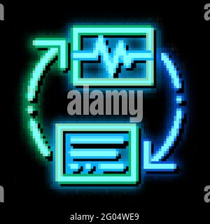 Wireless Diagnostics Voice Control neon glow icon illustration Stock Vector