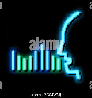 Human Voice Diagnostics Control neon glow icon illustration Stock Vector