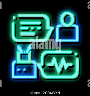 Connection Function Device Voice Control neon glow icon illustration Stock Vector