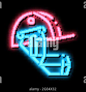 Cricket Helmet neon glow icon illustration Stock Vector