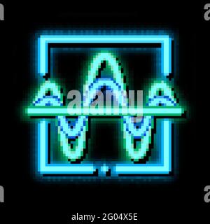 Sound Wave Diagnostics Voice Control neon glow icon illustration Stock Vector